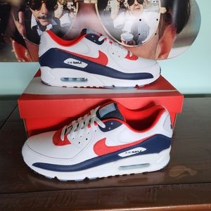 Nike Air Max 90 USA Denim US12 DJ5170-100 White Chile Red Midnight Navy BNWB